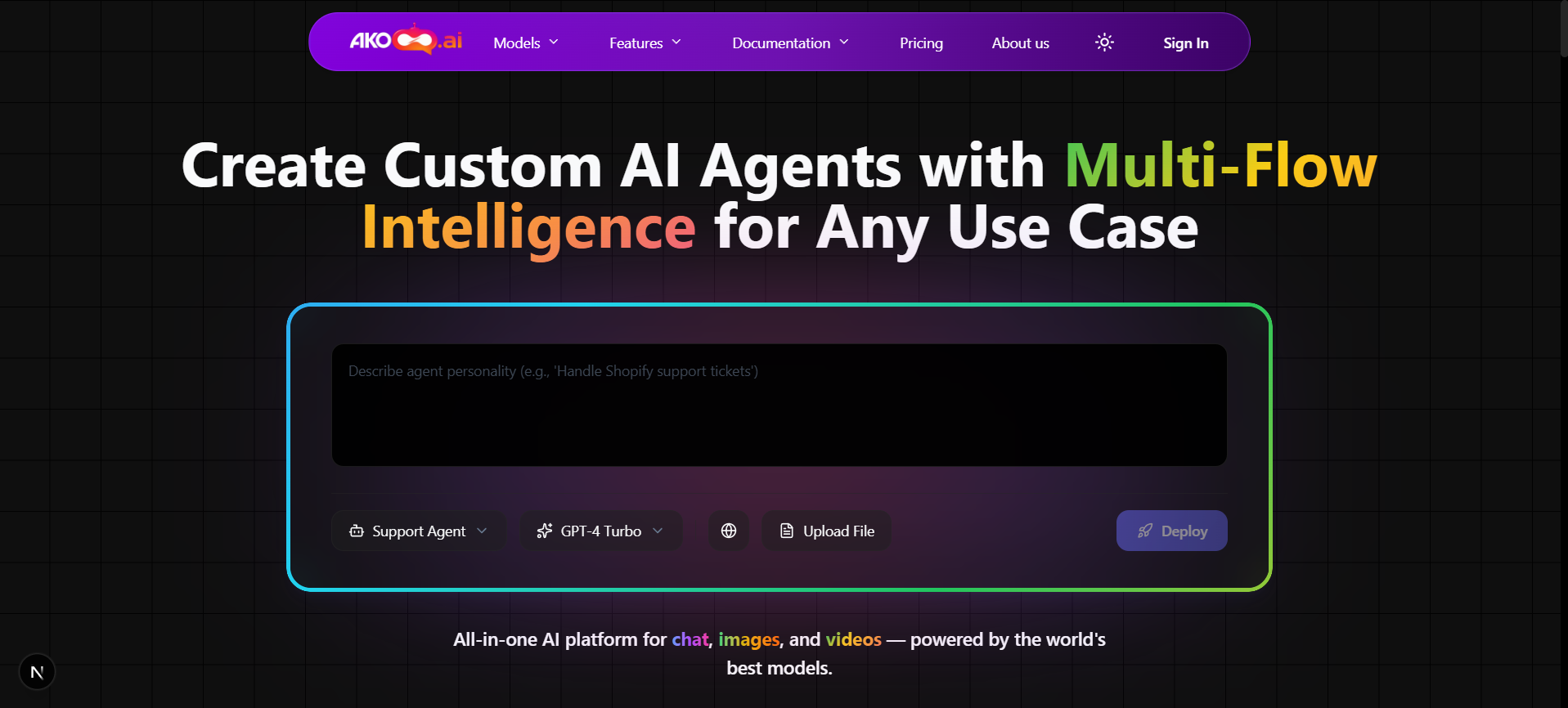 AKOBOT marketing homepage.